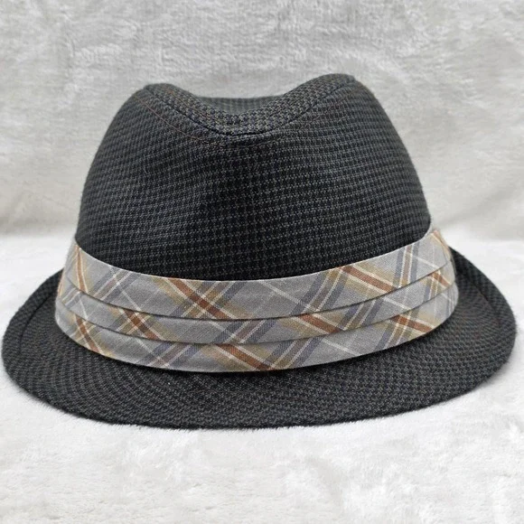 Goorin Bros Hat Fedora Fitted Mens Extra Large Gray Plaid Band Wool Blend Trilby - Picture 2 of 10